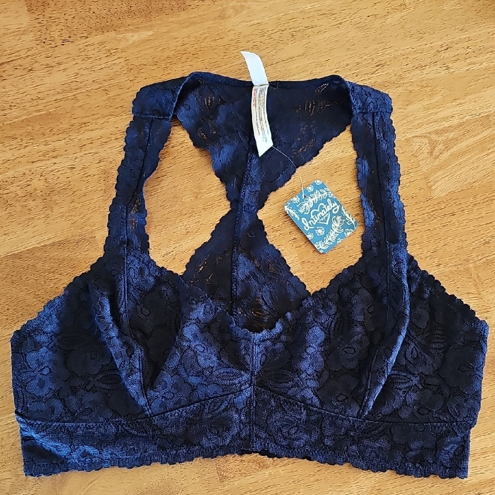 Free People Galloon Navy Lace Bralette